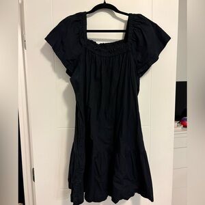 Square Neck Black Dress